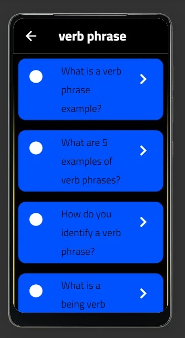 verb phrase screenshot